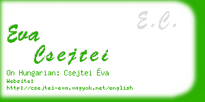 eva csejtei business card